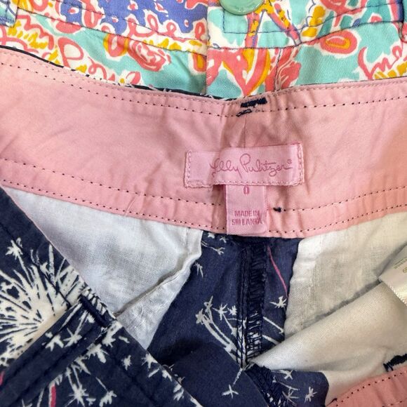 Lilly Pulitzer Fireworks Print Callahan Shorts, size 0 Lot Of 3 Rare - Picture 6 of 7